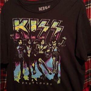 Kiss Black and Multicolor Destroyer T-Shirt